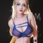 164cm 5ft4 TPE D Cup Blue Eyes Shapely Blonde Hair Sex Doll #15 Head