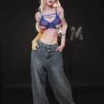 164cm 5ft4 TPE D Cup Blue Eyes Shapely Blonde Hair Sex Doll #15 Head