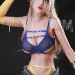 164cm 5ft4 TPE D Cup Blue Eyes Shapely Blonde Hair Sex Doll #15 Head
