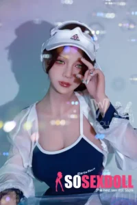 164cm 5ft4 TPE D Cup Blue Swimsuit Black Hair Sex Doll #56 Head