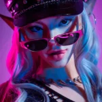 165cm 5ft4 Gothic Cyberpunk Sex Dolls Blue Hair Fantasy Dolls C Cup