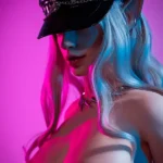 165cm 5ft4 Gothic Cyberpunk Sex Dolls Blue Hair Fantasy Dolls C Cup