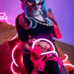 165cm 5ft4 Gothic Cyberpunk Sex Dolls Blue Hair Fantasy Dolls C Cup