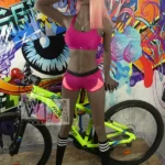 166cm 5ft5 TPE C Cup Bust Ebony Skin Pink Hair Sex Doll #64 Head