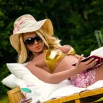 166cm 5ft5 TPE C Cup Sexy Lingerie Blonde Hair Sex Doll #336 Head