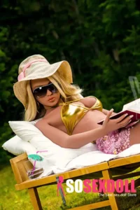 166cm 5ft5 TPE C Cup Sexy Lingerie Blonde Hair Sex Doll #336 Head