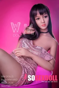 166cm 5ft5 TPE C Cup Slim Figure Raven Hair Sex Doll #253 Head