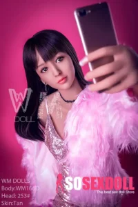 166cm 5ft5 TPE C Cup Slim Figure Raven Hair Sex Doll #253 Head