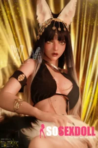 166cm 5ft5 TPE Cleopatra C Cup Plump Figure Black Hair Sex Doll #432 Head