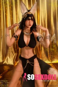 166cm 5ft5 TPE Cleopatra C Cup Plump Figure Black Hair Sex Doll #432 Head