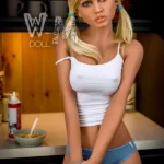 166cm 5ft5 TPE Full Bust Juicy Butt Golden Hair Sex Doll #370 Head