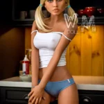 166cm 5ft5 TPE Full Bust Juicy Butt Golden Hair Sex Doll #370 Head