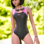 166cm 5ft5 TPE Perky Chest Round Butt Black Hair Sex Doll #36 Head