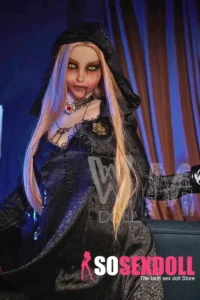 169cm 5ft6 TPE Grim Reaper D Cup Bust Golden Hair Sex Doll #420 Head