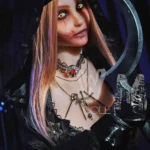 169cm 5ft6 TPE Grim Reaper D Cup Bust Golden Hair Sex Doll #420 Head
