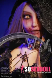 169cm 5ft6 TPE Grim Reaper D Cup Bust Golden Hair Sex Doll #420 Head