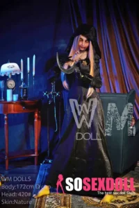 169cm 5ft6 TPE Grim Reaper D Cup Bust Golden Hair Sex Doll #420 Head