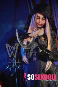 169cm 5ft6 TPE Grim Reaper D Cup Bust Golden Hair Sex Doll #420 Head