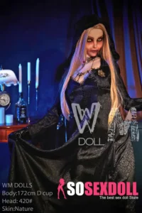 169cm 5ft6 TPE Grim Reaper D Cup Bust Golden Hair Sex Doll #420 Head