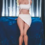 170cm 5ft6 TPE D Cup White Dress Blonde Hair Sex Doll #314 Head
