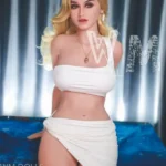 170cm 5ft6 TPE D Cup White Dress Blonde Hair Sex Doll #314 Head