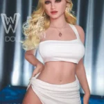 170cm 5ft6 TPE D Cup White Dress Blonde Hair Sex Doll #314 Head
