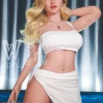 170cm 5ft6 TPE D Cup White Dress Blonde Hair Sex Doll #314 Head