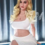 170cm 5ft6 TPE D Cup White Dress Blonde Hair Sex Doll #314 Head