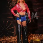 172cm 5ft6 TPE Cowgirl Petite Chest Slender Blonde Hair Sex Doll #336 Head