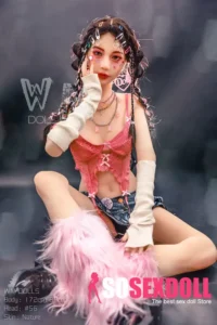 172cm 5ft6 TPE Small Bust Tiny Body Black Braids Sex Doll #56 Head