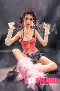 172cm 5ft6 TPE Small Bust Tiny Body Black Braids Sex Doll #56 Head