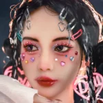 172cm 5ft6 TPE Small Bust Tiny Body Black Braids Sex Doll #56 Head