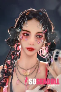 172cm 5ft6 TPE Small Bust Tiny Body Black Braids Sex Doll #56 Head