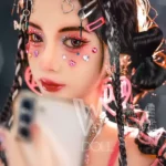 172cm 5ft6 TPE Small Bust Tiny Body Black Braids Sex Doll #56 Head