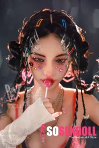 172cm 5ft6 TPE Small Bust Tiny Body Black Braids Sex Doll #56 Head