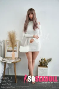 175cm 5ft7 TPE D Cup Chest Big Ass Brown Hair Sex Doll #56 Head