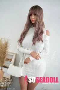 175cm 5ft7 TPE D Cup Chest Big Ass Brown Hair Sex Doll #56 Head