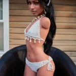80cm 2ft6 Silicone Small Bust Lean Frame Black Torso Sex Doll #ULW 881 With Head