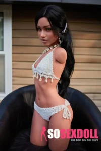 80cm 2ft6 Silicone Small Bust Lean Frame Black Torso Sex Doll #ULW 881 With Head