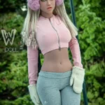 159cm 5ft3 TPE C Cup Blonde Winter Sport Girl Sex Doll #398 Head