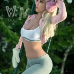 159cm 5ft3 TPE C Cup Blonde Winter Sport Girl Sex Doll #398 Head