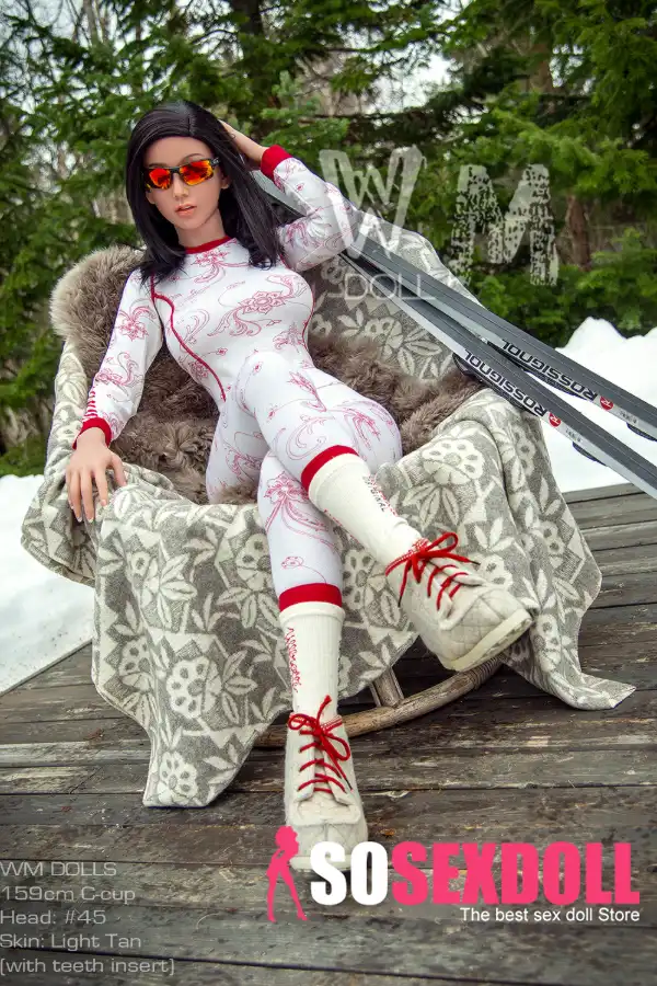 159cm 5ft3 TPE C Cup Shapely Body Black Hair Sex Doll #45 Head