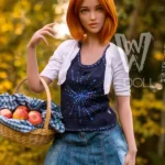 160cm 5ft3 TPE A Cup Slim Waist Auburn Hair Sex Doll #368 Head