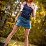 160cm 5ft3 TPE A Cup Slim Waist Auburn Hair Sex Doll #368 Head