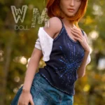160cm 5ft3 TPE A Cup Slim Waist Auburn Hair Sex Doll #368 Head