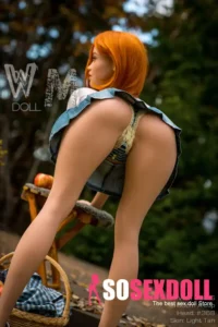 160cm 5ft3 TPE A Cup Slim Waist Auburn Hair Sex Doll #368 Head