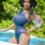 162cm 5ft3 TPE Busty Round Butt Black Hair Sex Doll #421 Head