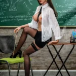 162cm 5ft3 TPE E Cup Thick Figure Black Hair Sex Doll #336 Head