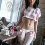 Anak Patung Seks Rambut Hitam Pinggang Kecil 163cm 5ft3 TPE A Cup #400 Kepala