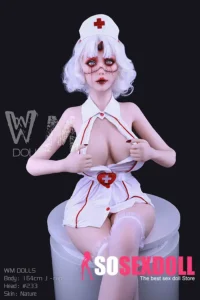 164cm 5ft4 TPE J Cup Curvaceous Silver Hair Sex Doll #233 Head